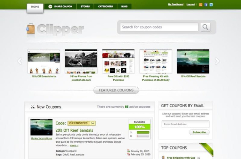 Get store url of WordPress clipper theme
